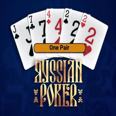 Russian Poker slot logo by OneTouch Games at Astromania Casino